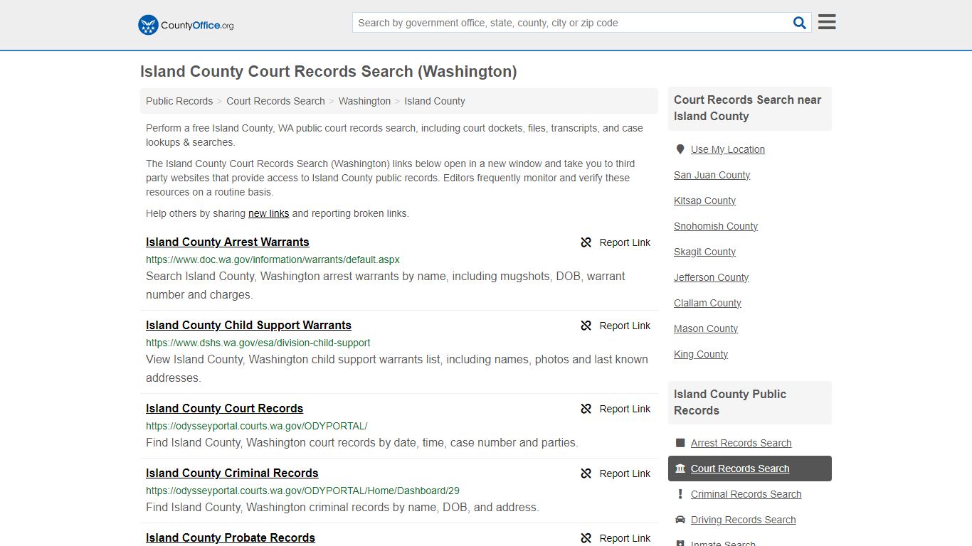 Island County Court Records Search (Washington) - County Office